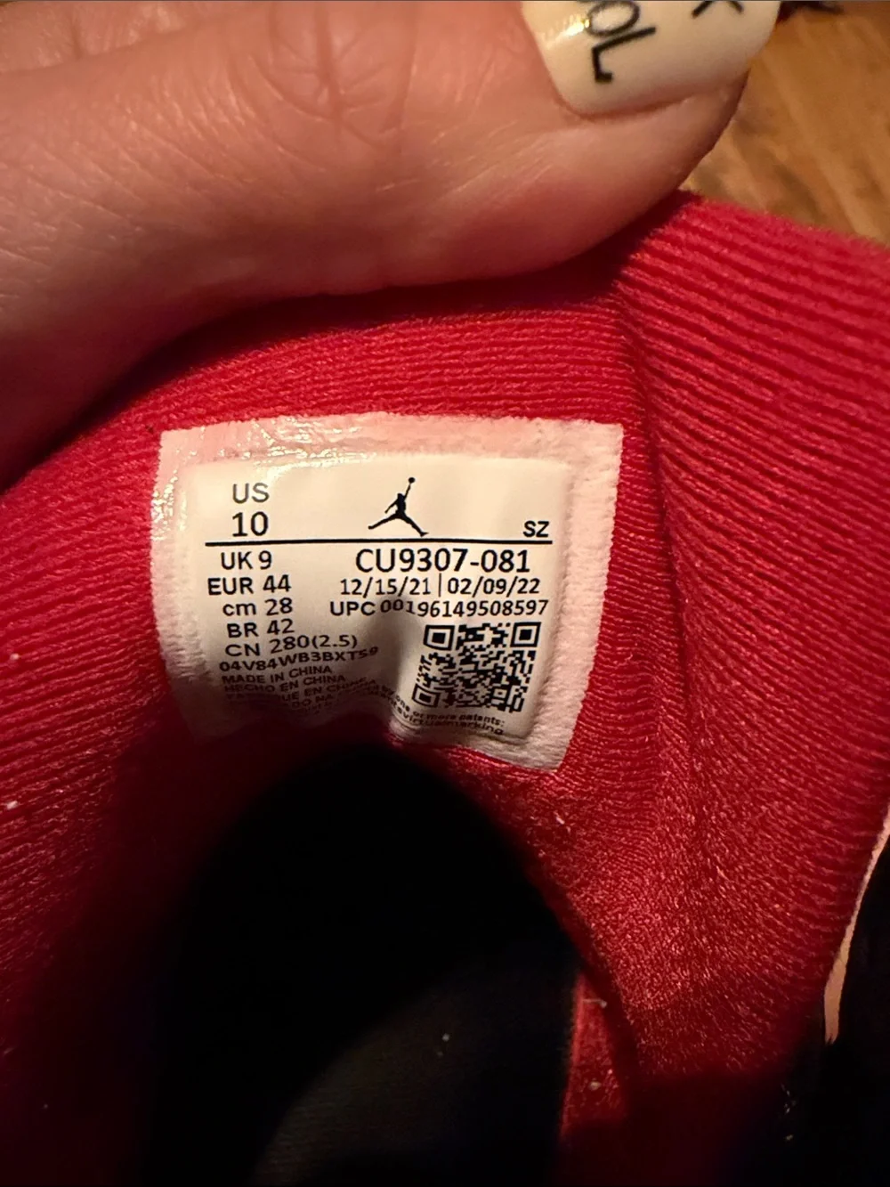 Jordan Black Sneakers with Red Lining